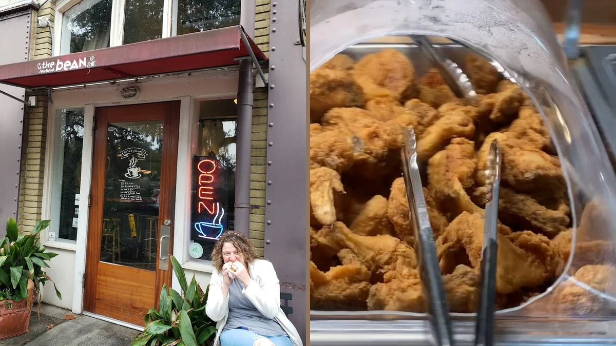 Simple diner tables and Southern comfort food.
